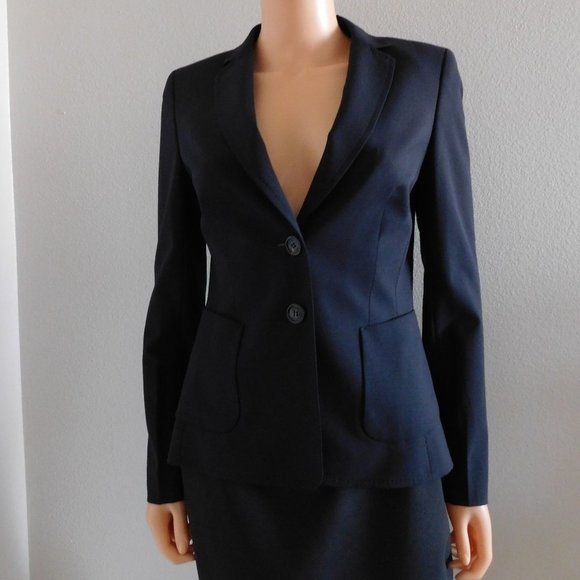 ESCADA Black Wool Blazer Jacket sz 34 S - Picture 2 of 5